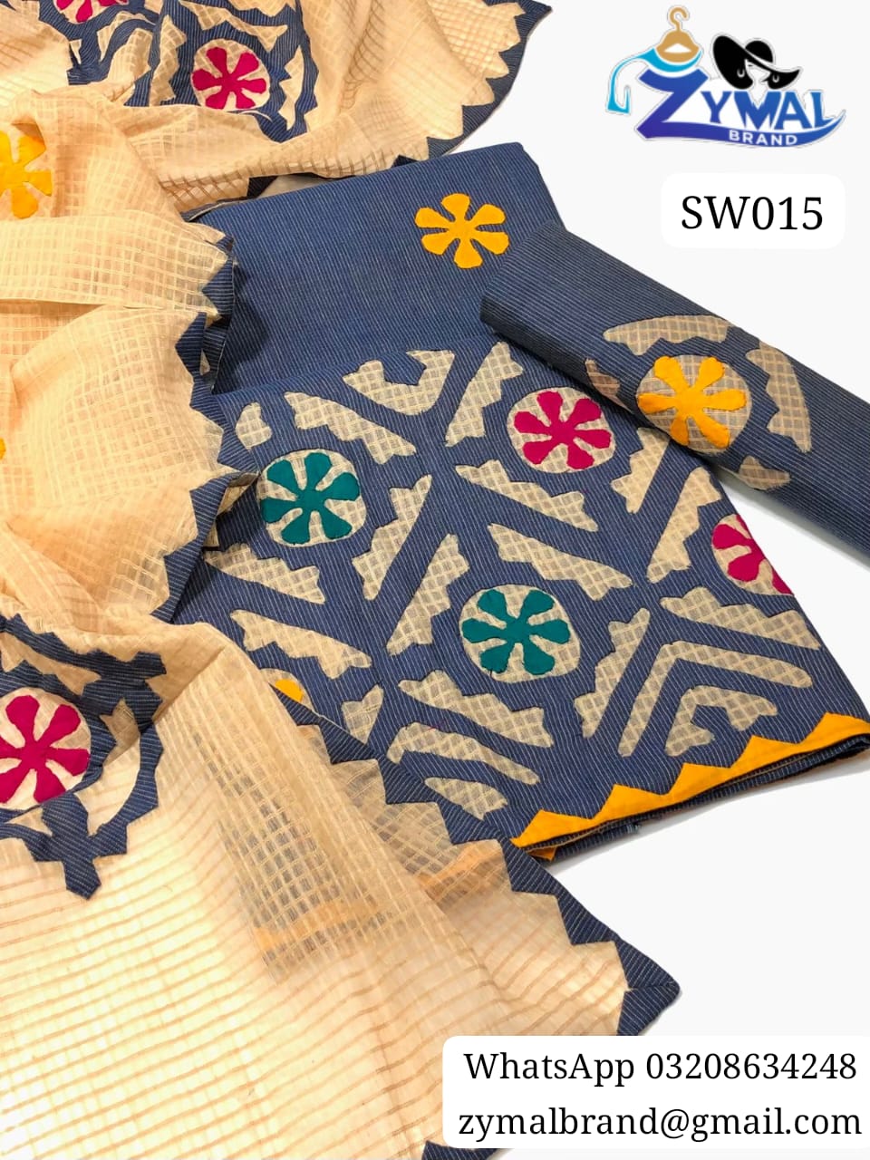 Zymal SW015 – Handcrafted Khaadi Lawn Suit