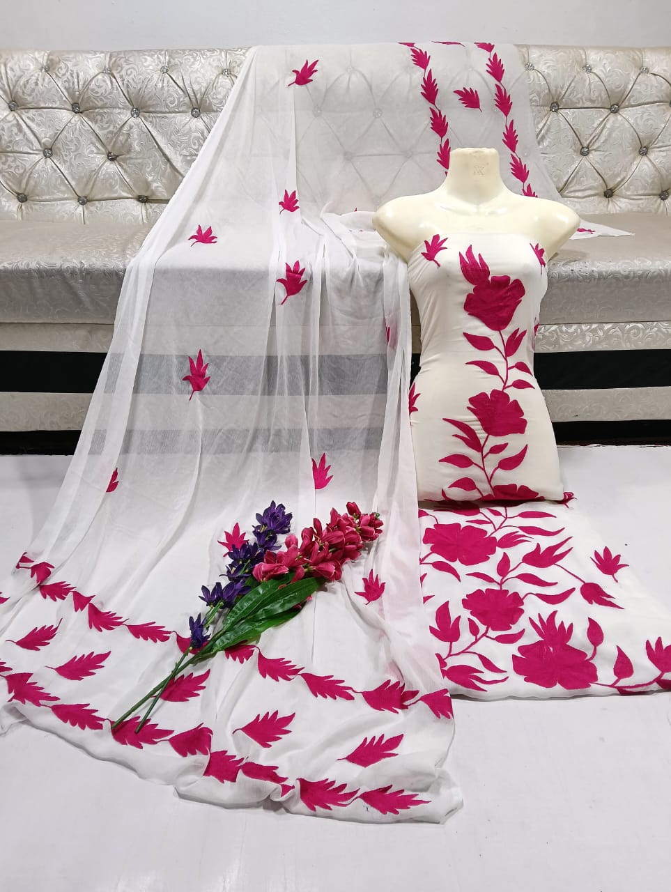 Zymal SW012 – Handmade Ar Patta Chiffon Suit