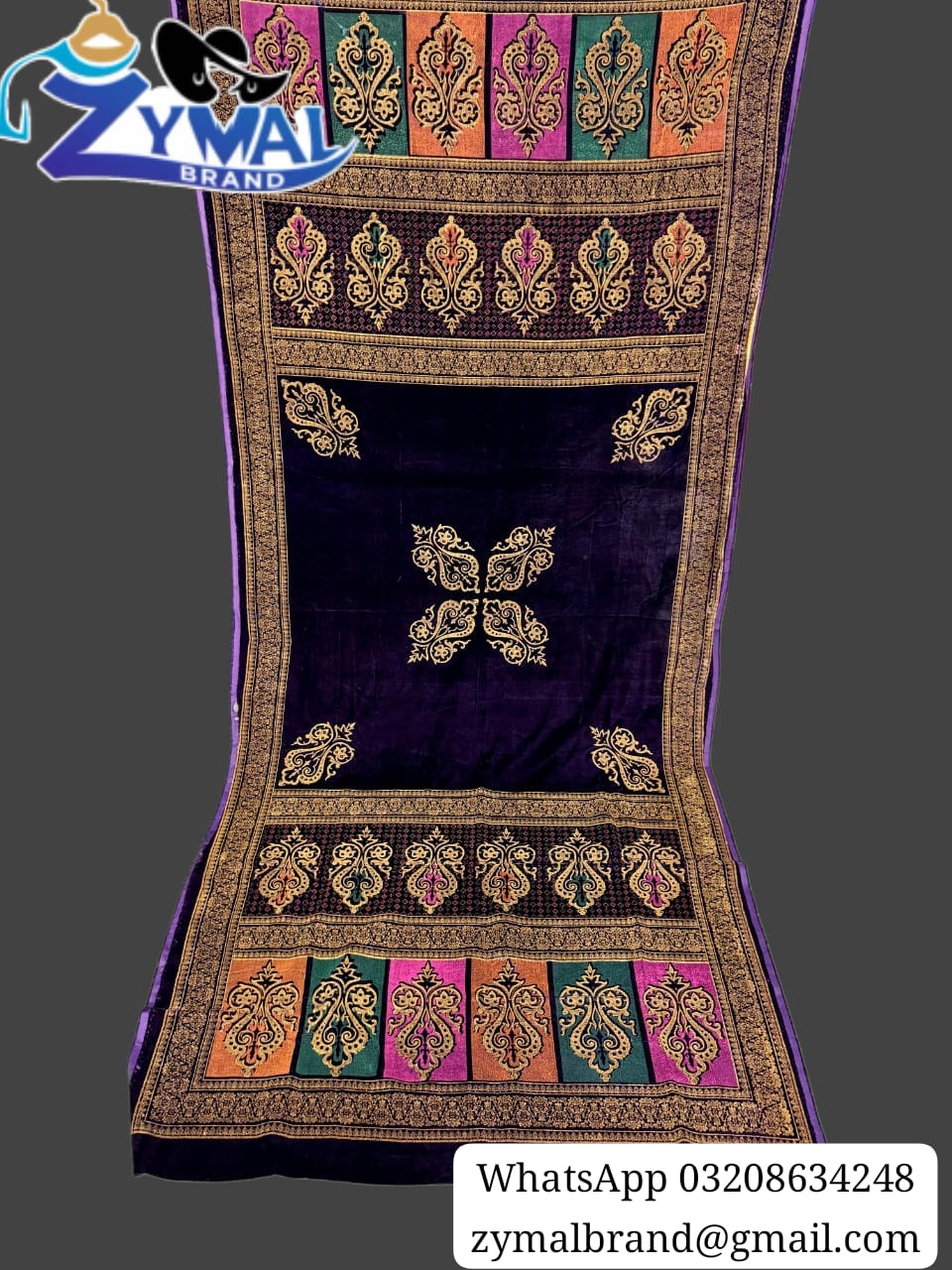 Zymal SW.S.1021 – Block Printed Velvet Shawl