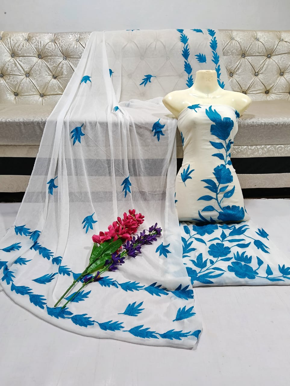 Zymal SW012 – Handmade Ar Patta Chiffon Suit