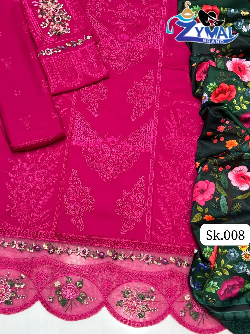 Zymal Brand B Sk.008 – Winter 2026 Dhanak 3Pc Heavy Embroidered Suit with Shawl