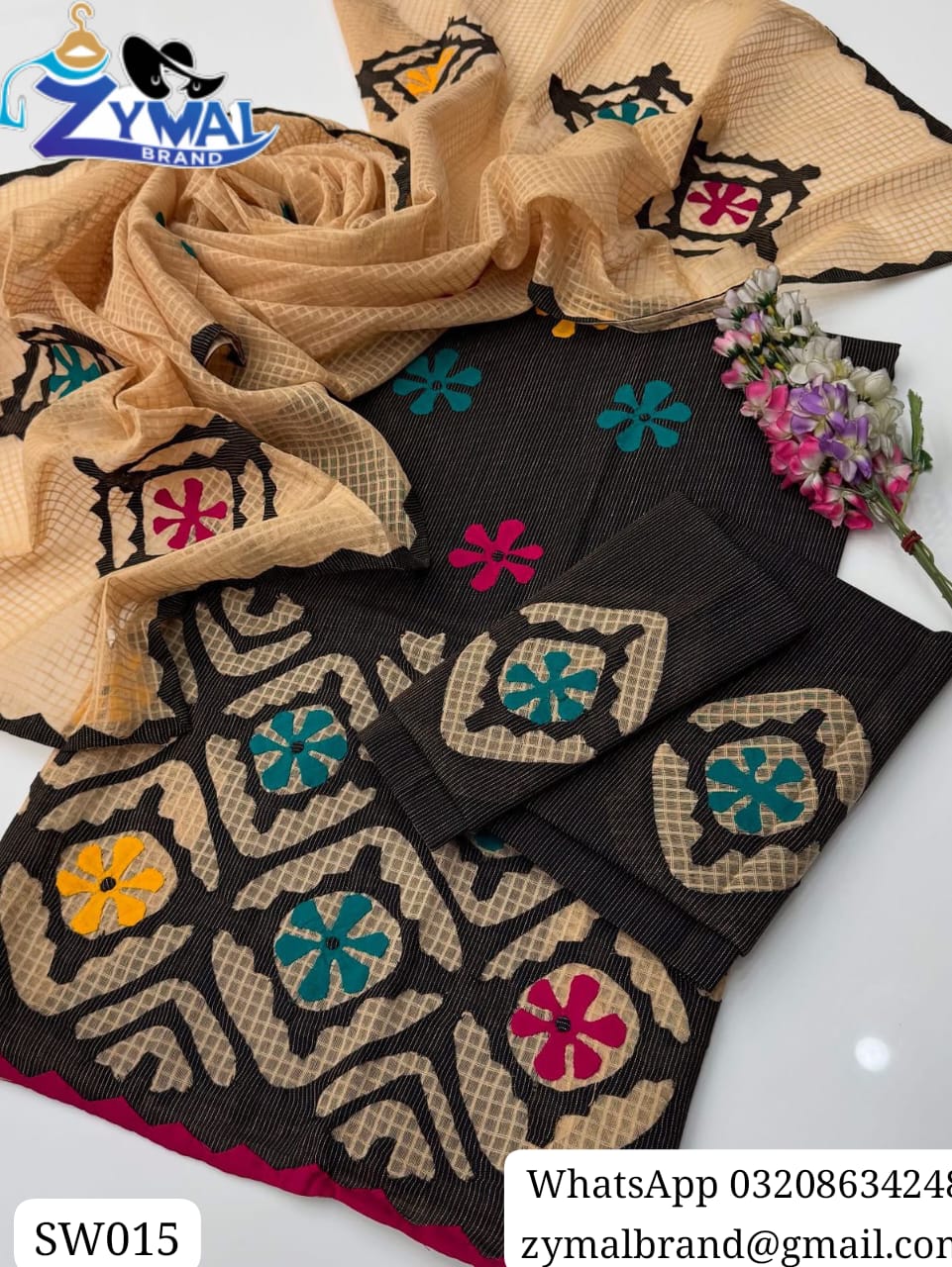 Zymal SW015 – Handcrafted Khaadi Lawn Suit