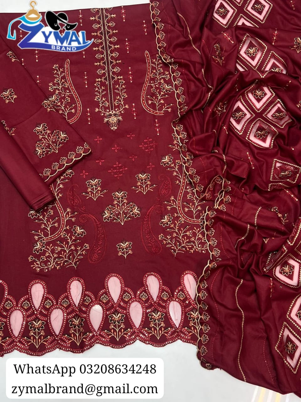 ZB SK005-MB – Winter Collection 2026 | Dhanak 3-Piece Embroidered Suit