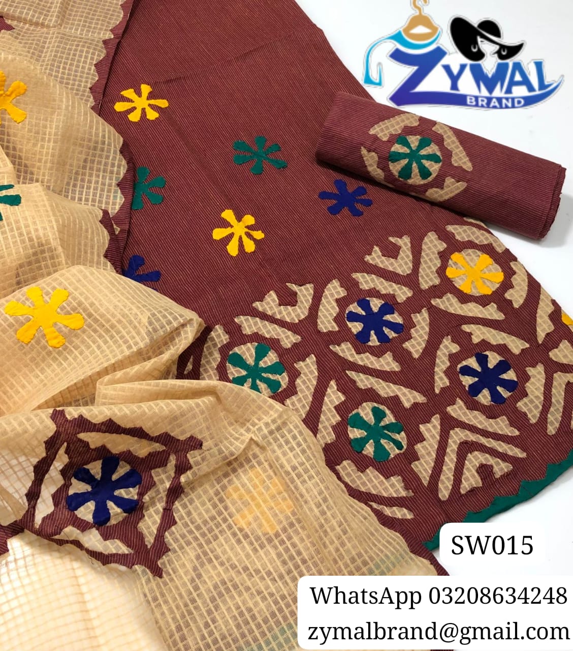 Zymal SW015 – Handcrafted Khaadi Lawn Suit