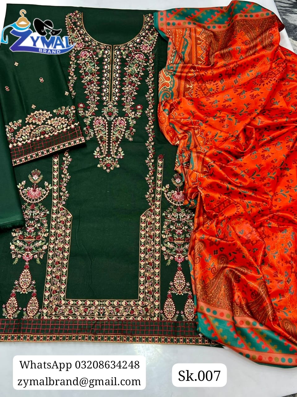 Zymal Brand HR Sk.007 – Winter 2026 Dhanak Embroidered Suit with Wool Shawl