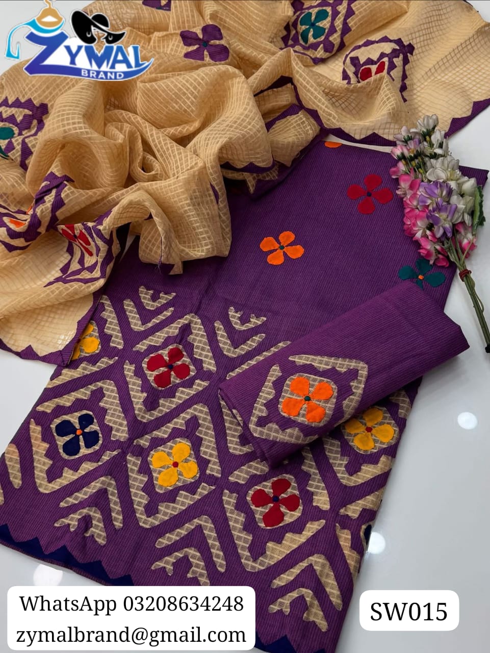 Zymal SW015 – Handcrafted Khaadi Lawn Suit