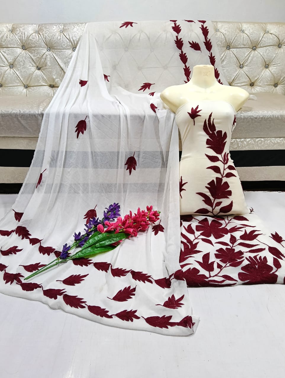 Zymal SW012 – Handmade Ar Patta Chiffon Suit