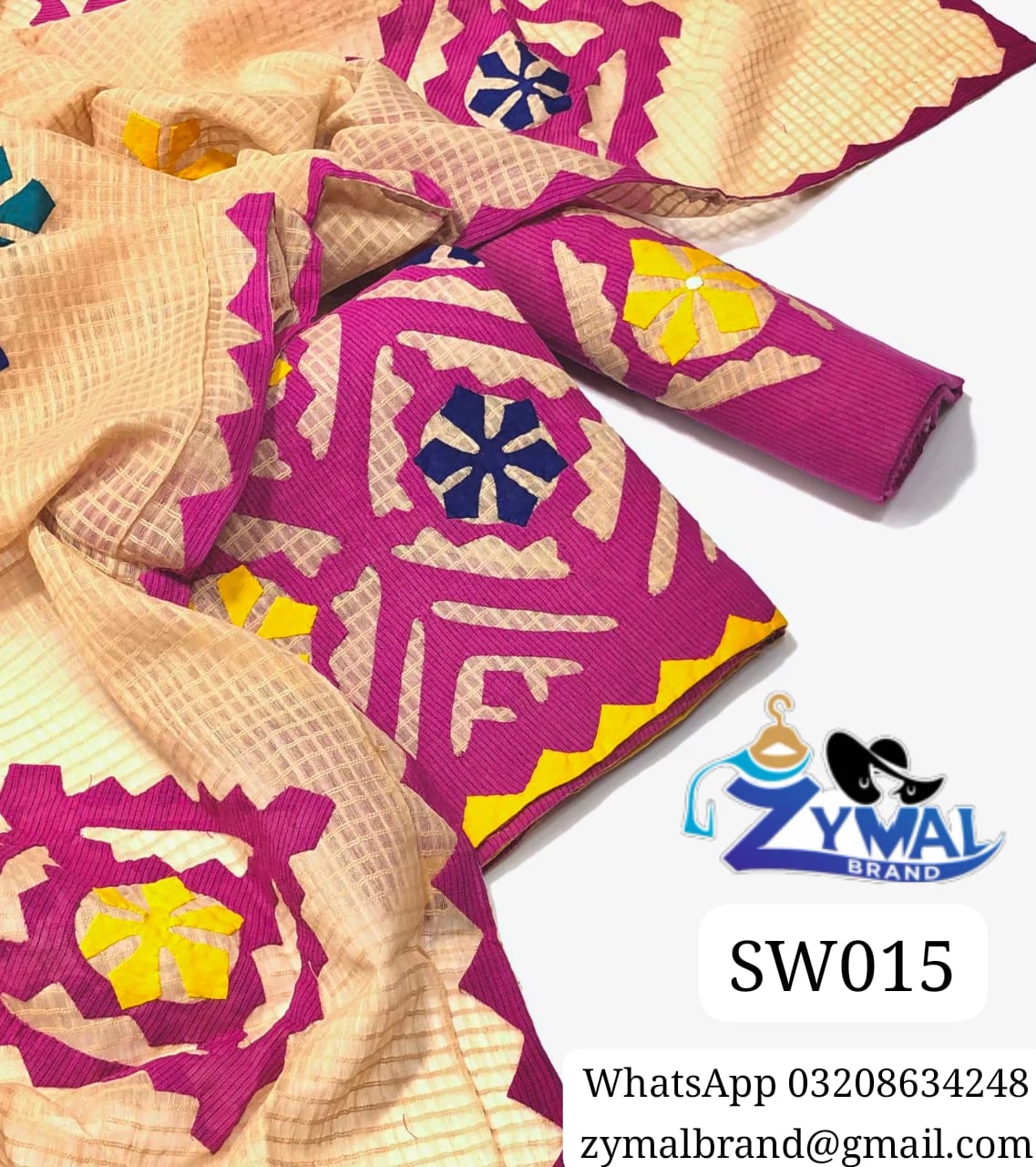 Zymal SW015 – Handcrafted Khaadi Lawn Suit