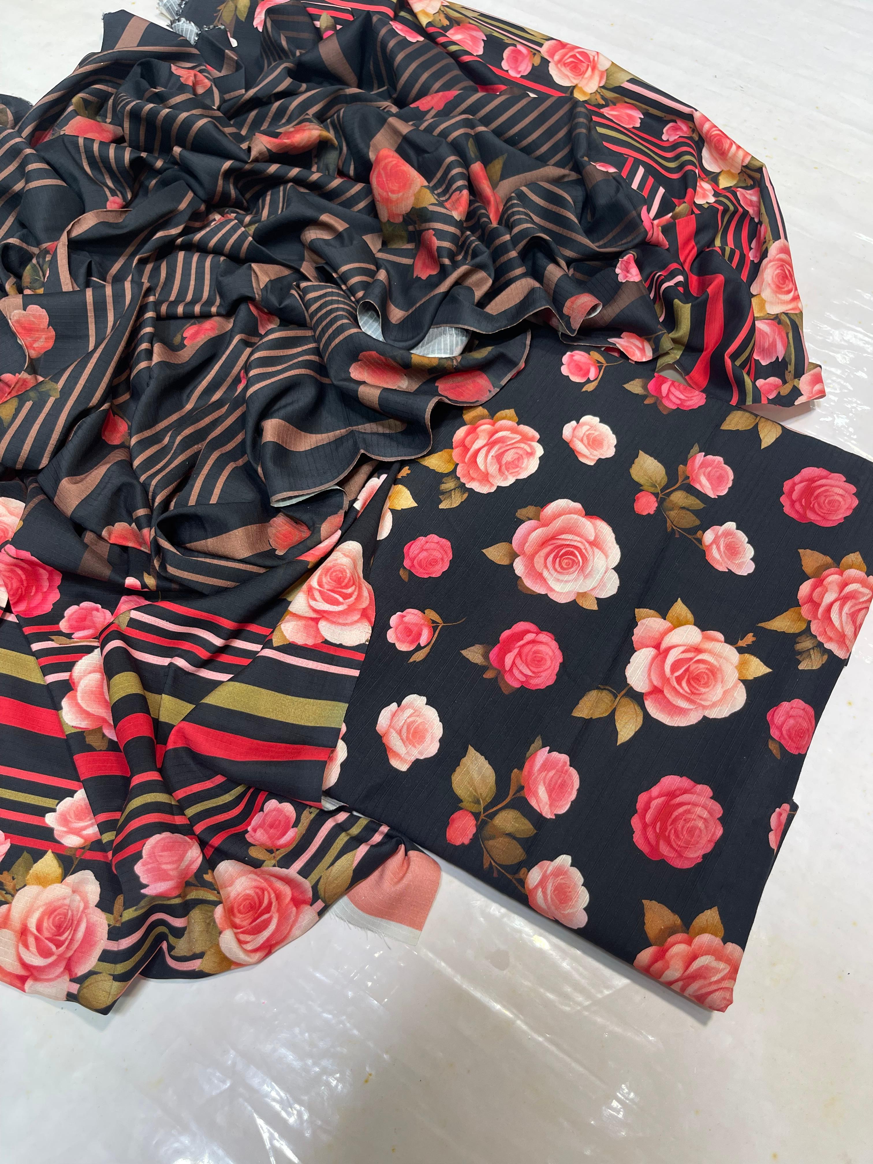 Zymal Brand SW001 – Premium Doriya Lilan Printed 3-Piece Suit | Elegant Shirt, Dupatta & Trouser Set