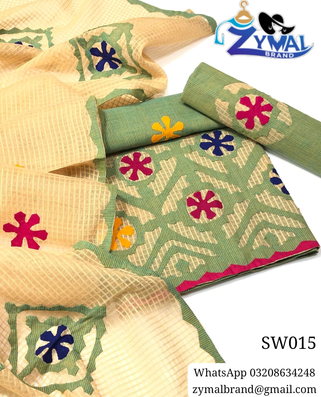 Zymal SW015 – Handcrafted Khaadi Lawn Suit