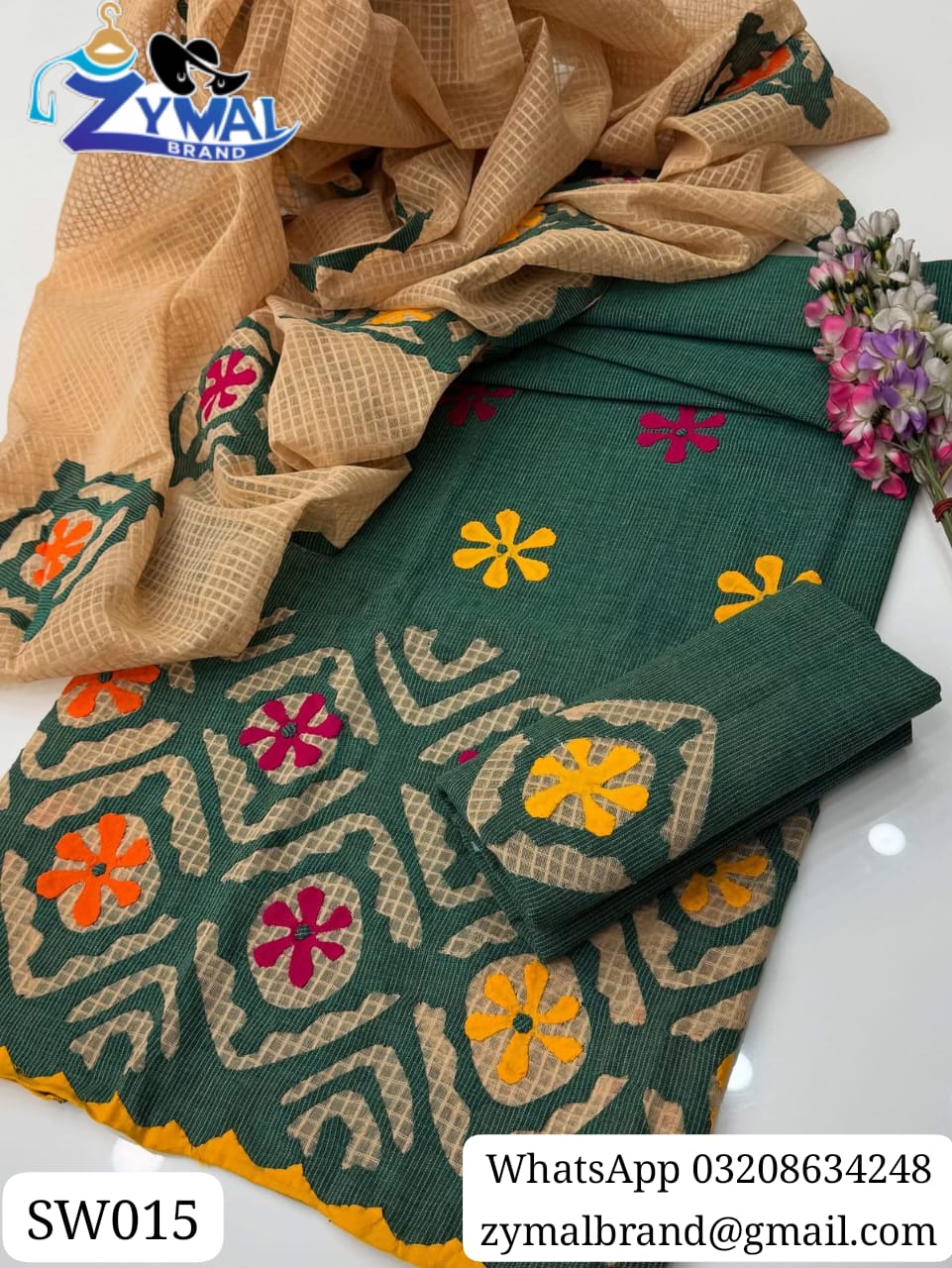 Zymal SW015 – Handcrafted Khaadi Lawn Suit