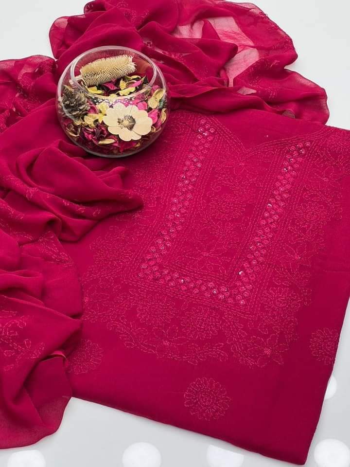 Zymal Brand – Handmade Shadow Shesha Embroidered Krinkle Chiffon Suit | New Arrival 2025