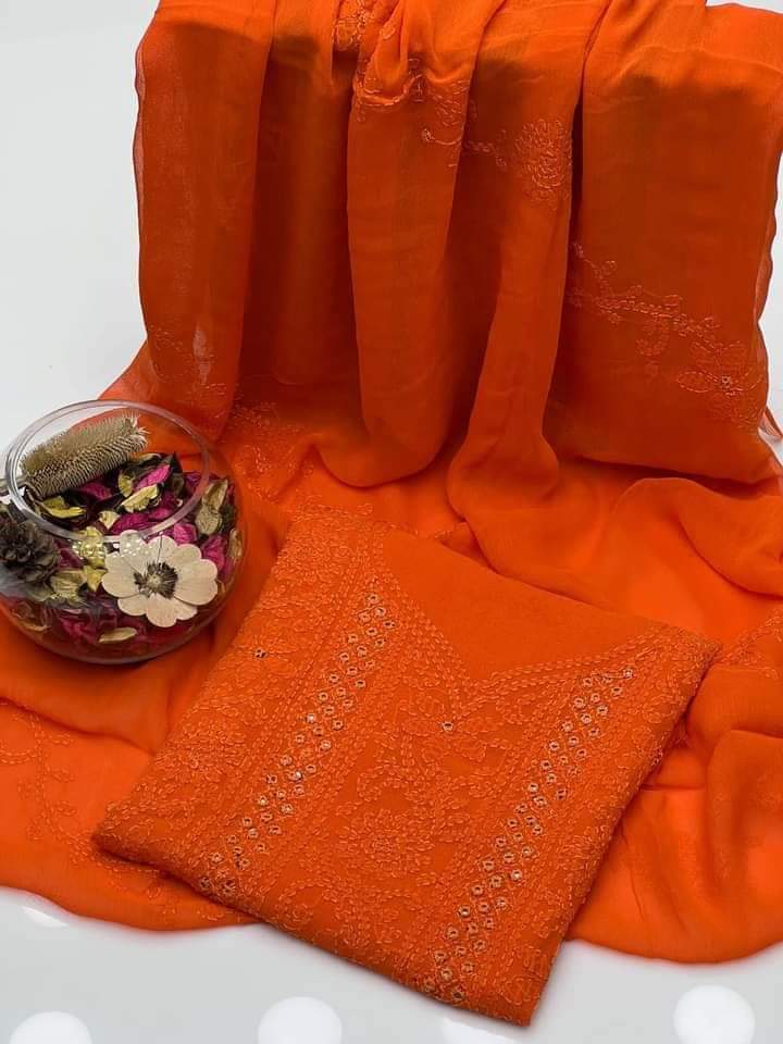 Zymal Brand – Handmade Shadow Shesha Embroidered Krinkle Chiffon Suit | New Arrival 2025