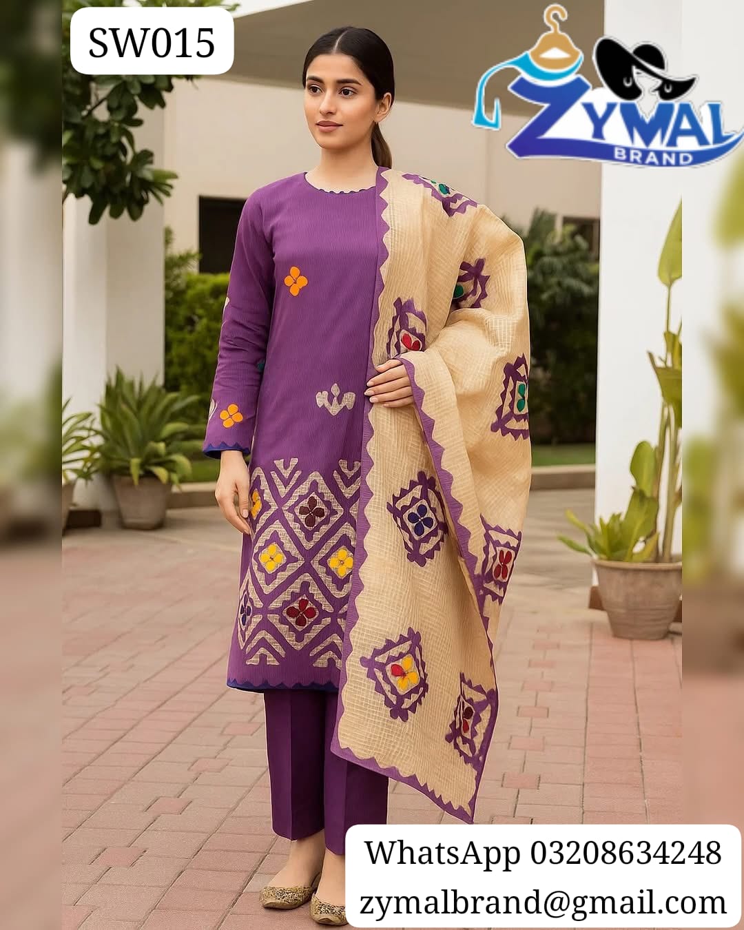 Zymal SW015 – Handcrafted Khaadi Lawn Suit