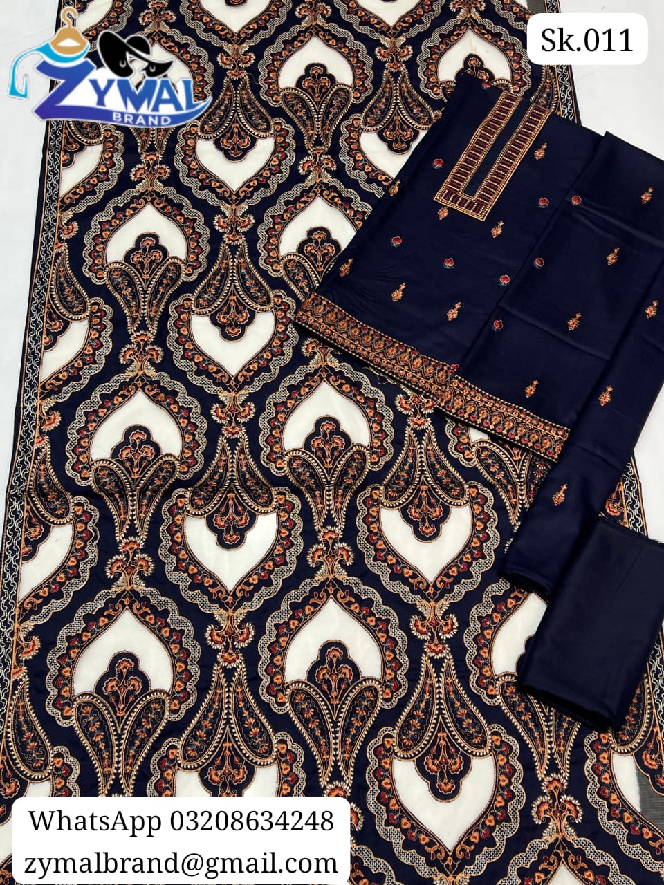 ZB B Sk.011 – Winter 2026 Dhanak Heavy Embroidered Suit with Laser Cutwork Shawl