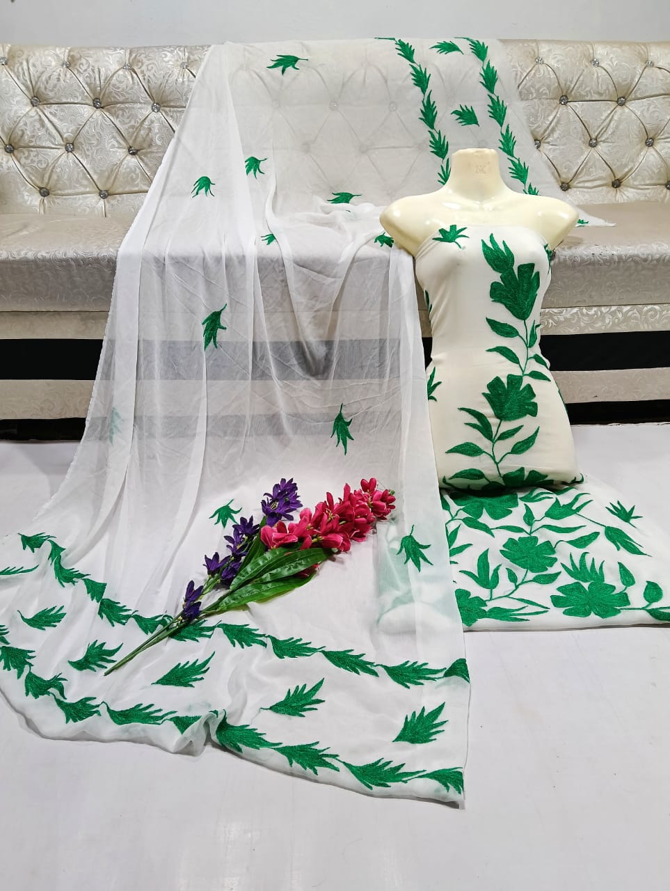 Zymal SW012 – Handmade Ar Patta Chiffon Suit