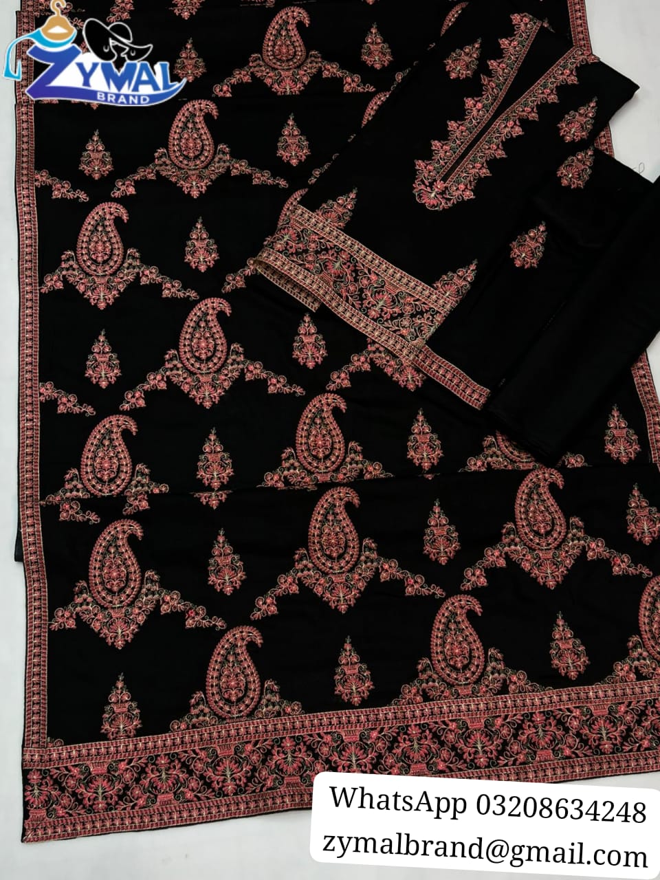 Zymal Brand B Sk.008 – Winter 2026 Dhanak 3Pc Heavy Embroidered Suit with Shawl