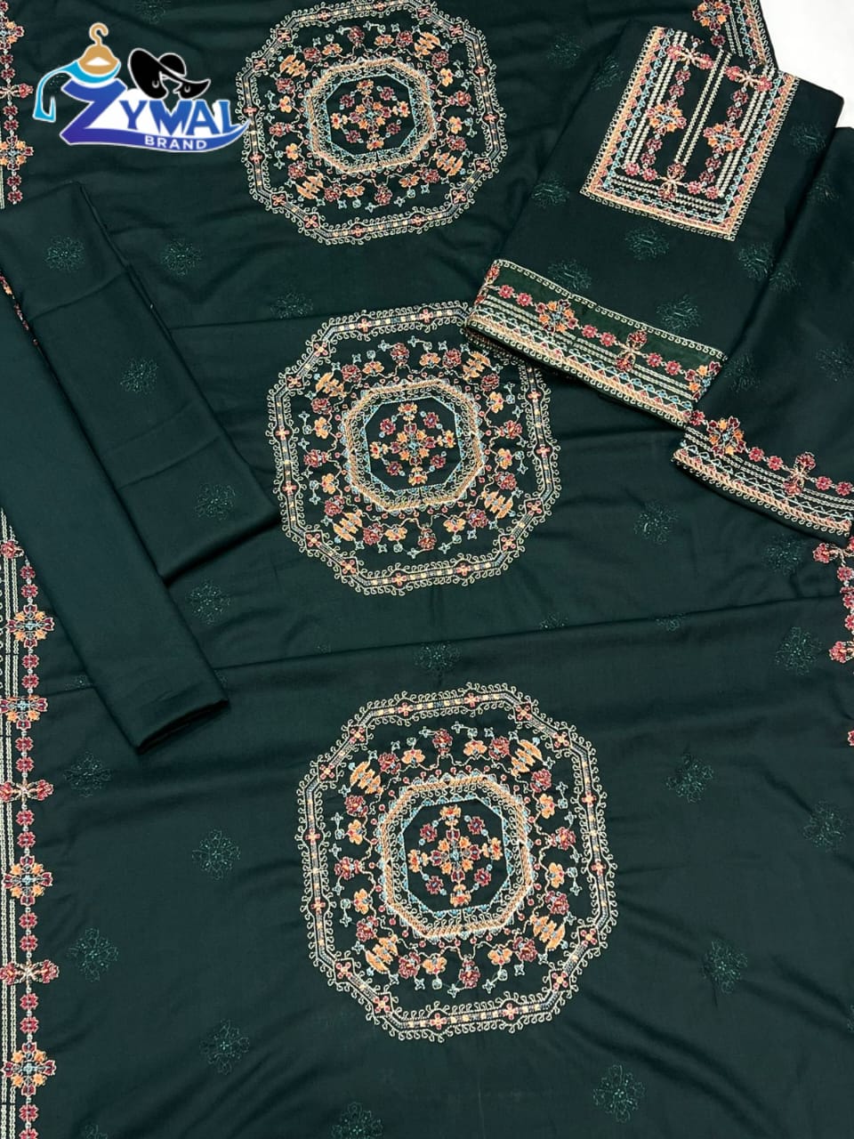 Zymal Brand SK006-B – Winter Collection 2026 | Dhanak Fabric 3-Piece Embroidered Suit