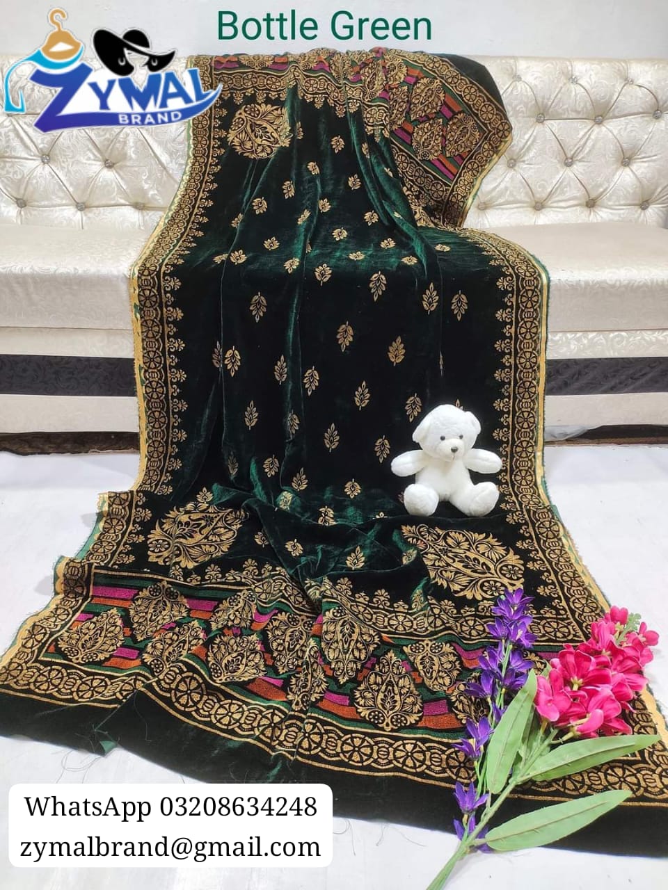 Zymal SW.S.1021 – Block Printed Velvet Shawl