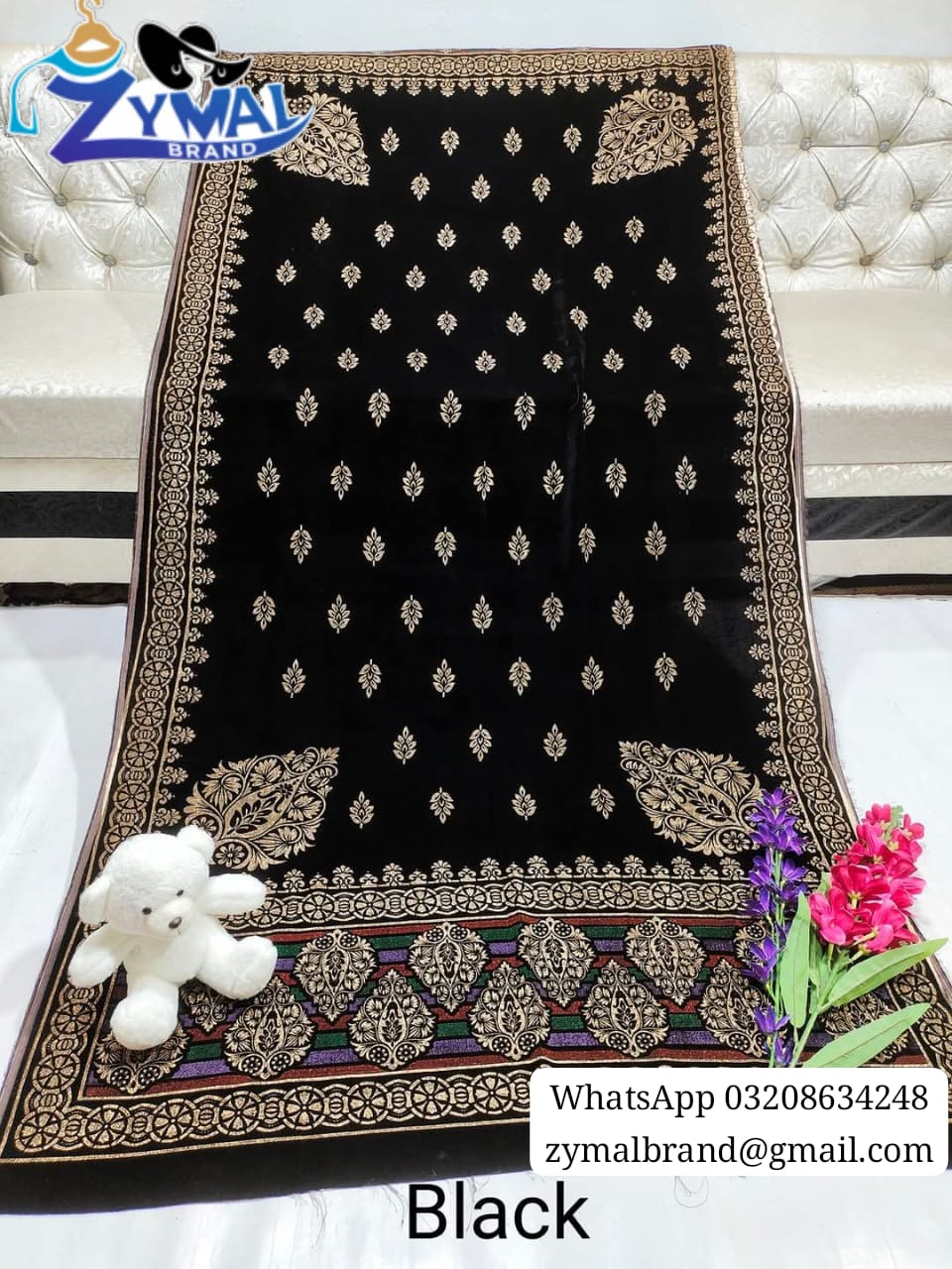 Zymal SW.S.1021 – Block Printed Velvet Shawl