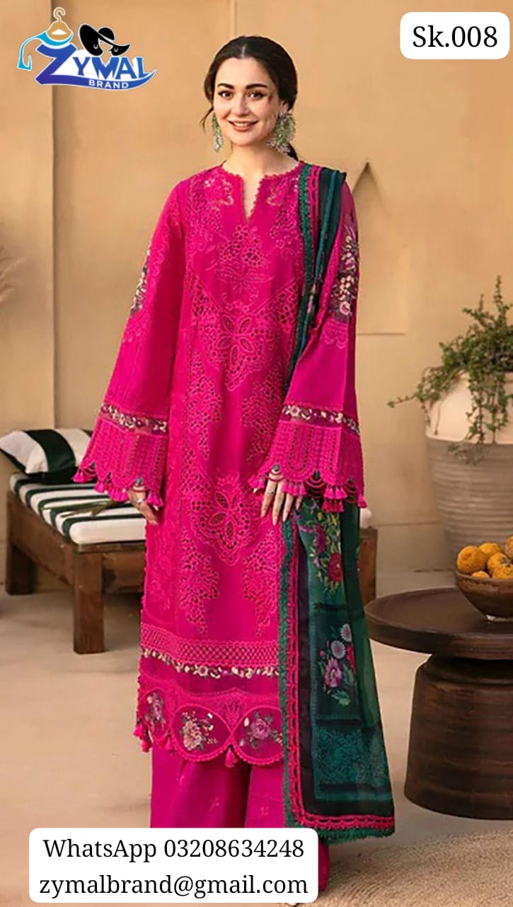 Zymal Brand B Sk.008 – Winter 2026 Dhanak 3Pc Heavy Embroidered Suit with Shawl