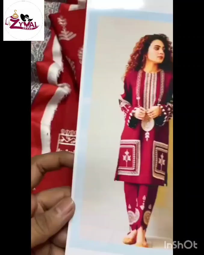 Zymal Brand SK003-E – Winter Collection 2025 | Dhanak Fabric 3-Piece Embroidered Suit