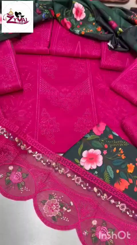 Zymal Brand B Sk.008 – Winter 2026 Dhanak 3Pc Heavy Embroidered Suit with Shawl